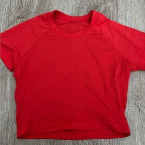 Lululemon Athletica Red Crop Relaxed T-Shirt
